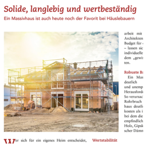 Rost-Wohnbau Zeitungsartikel Einfamilienhaus Energiesparhaus Eigentumswohnungen