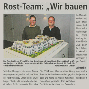 Rost-Wohnbau Zeitungsartikel Mehrfamilienhaus Energiesparhaus Eigentumswohnungen